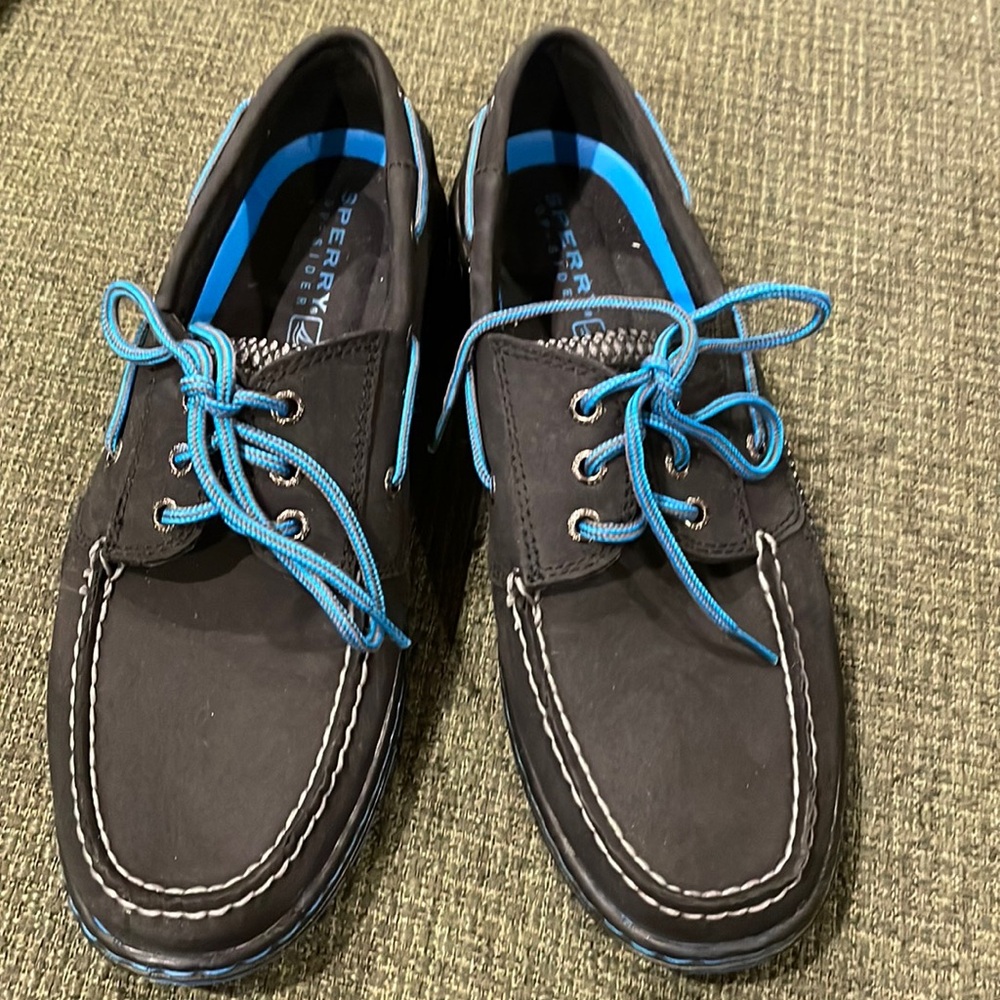 Sperry topsider black and blue shoes (sz 9)